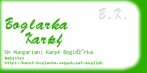 boglarka karpf business card